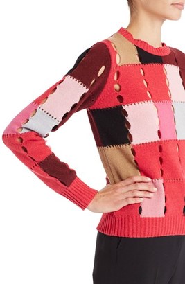 MSGM Women's Open Knit Wool Blend Sweater