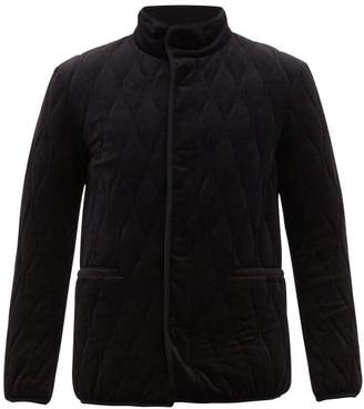 Giorgio Armani Quilted Technical-velvet Jacket - Mens - Blue