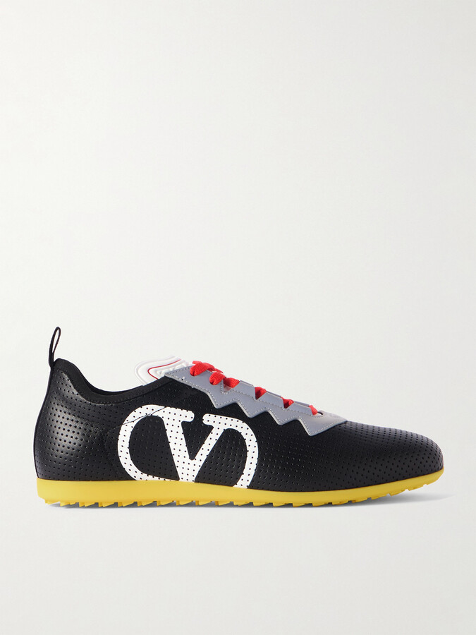 Valentino Garavani Chromathon Logo-Print Perforated-Leather Sneakers