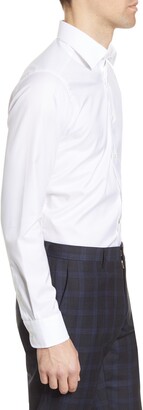 David Donahue Slim Fit Solid Cotton Dress Shirt