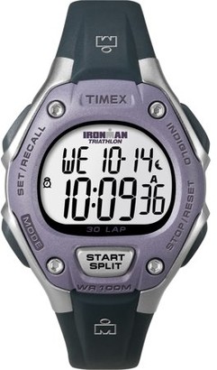 Timex Women's Ironman Classic 30 Mid-Size Black/Gray/Purple Resin Strap Watch