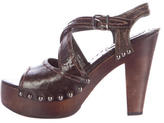 Thumbnail for your product : Prada Leather Platform Sandals