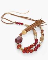 Thumbnail for your product : Chico's Chicos Red and Gold-Tone Tassel Necklace