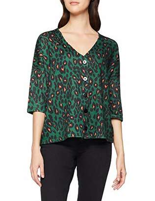 New Look Women's 6003552 T - Shirt, Green Pattern, 8 (Size:)