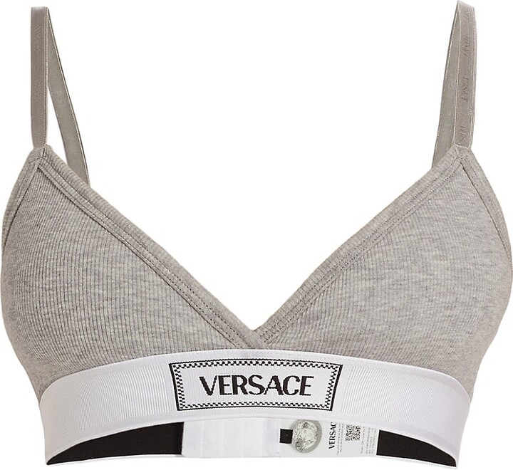Versace 90s Vintage Logo Ribbed Bralette