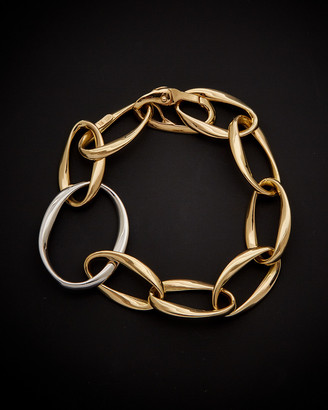 Italian Gold 14K Two-Tone Twisted Oval Link Bracelet - ShopStyle