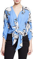 Thumbnail for your product : Parker Tasmin V-Neck 3/4-Sleeve Blouse w/ Tie-Front
