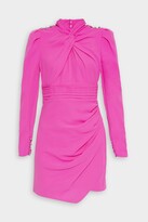 Thumbnail for your product : Self-Portrait Pink Stretch Crepe Twisted Collar Mini Dress