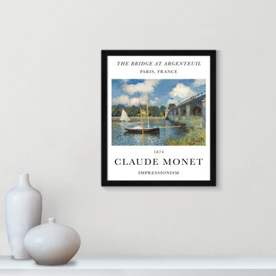 Casa Fine Arts Bridge at Argenteuil Print by Claude Monet