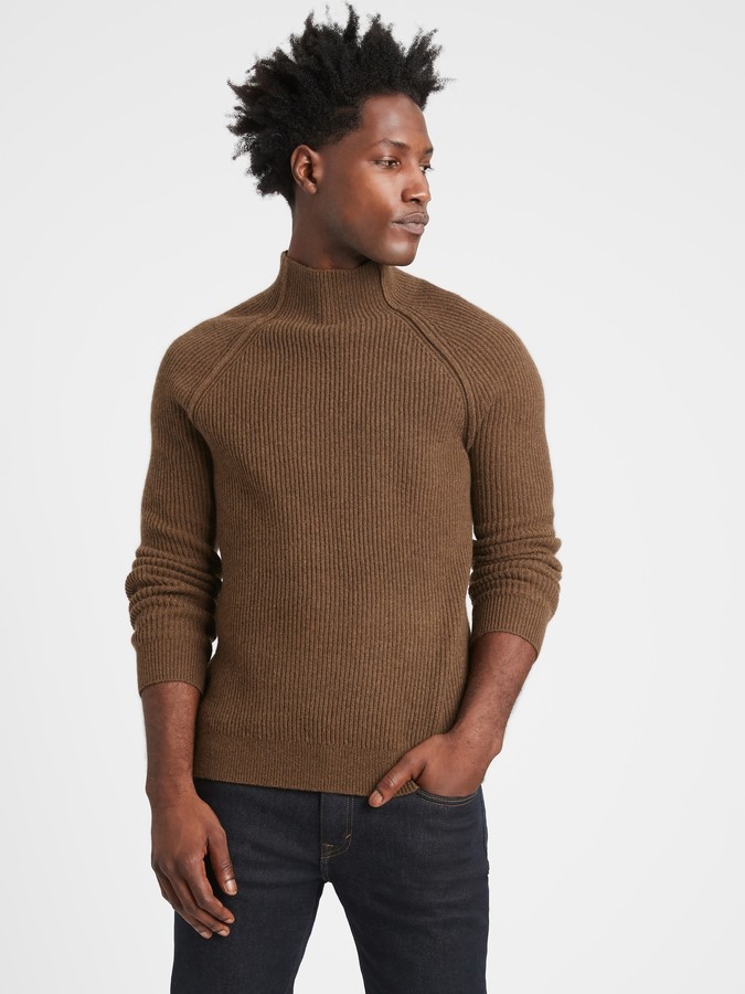 Banana Republic Italian Wool-Blend Mock-Neck Sweater - ShopStyle