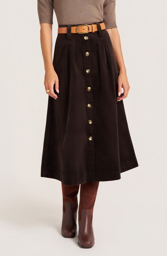 Brown Corduroy Skirt ShopStyle UK