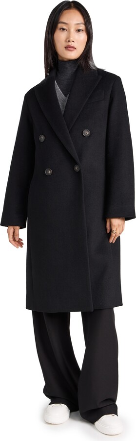 Louis Vuitton Wool Double Breasted Long Coat in Black — UFO No More