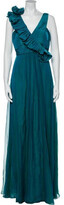 Thumbnail for your product : Teri Jon by Rickie Freeman Silk Long Dress w/ Tags Blue