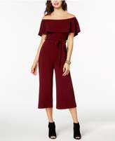 Thumbnail for your product : Almost Famous Juniors' Off-The-Shoulder Cropped Jumpsuit