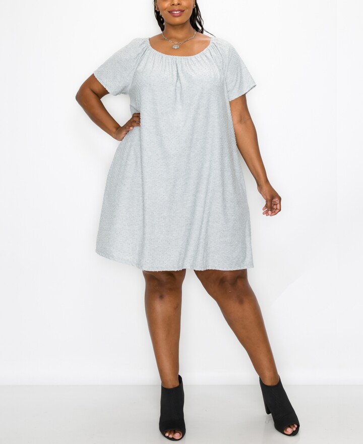 Plus size white peasant dress Clearance