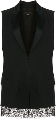 women's sleeveless tuxedo jacket