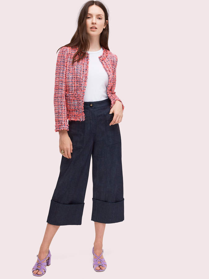 kate spade multi tweed jacket