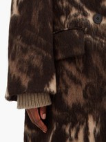 Thumbnail for your product : Raey Double-breasted Animal-print Wool-blend Coat - Brown Print