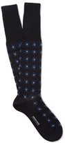 Thumbnail for your product : Bresciani Abstract Square-Patterned Cotton Socks