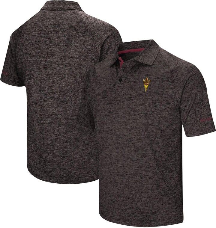 Men's Colosseum Black Arizona State Sun Devils Down Swing Polo Shirt