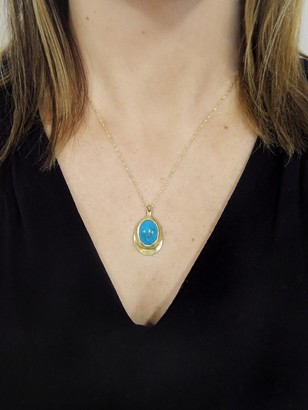 Ten Thousand Things Turquoise Pendant Yellow Gold Necklace