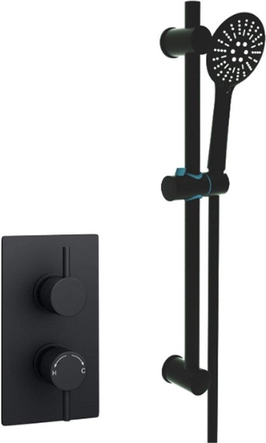 Clifton Matt Black Concealed Mixer Shower with Adjustable Slide Rail