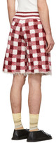 Thumbnail for your product : Judy Turner Red and White Crochet Dean Shorts
