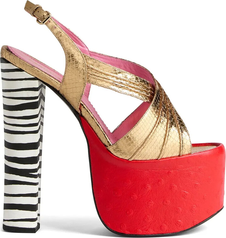 Print Block Heels ShopStyle UK