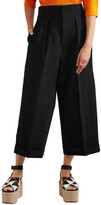 Thumbnail for your product : Marni Pleated Linen-blend Twill Culottes