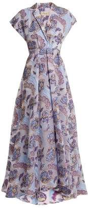 Temperley London Elsa V-neck floral-jacquard gown