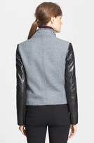 Thumbnail for your product : Vince Bouclé Scuba Jacket with Leather Sleeves