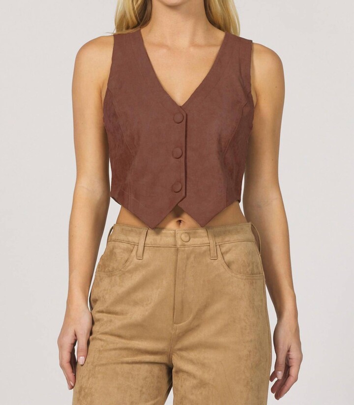 DEAR JOHN DENIM Drea Suede Vest In Brownie