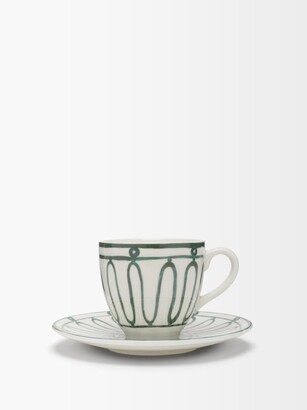 THEMIS Z Kyma Porcelain Cup And Saucer - Green White