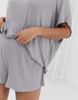 Thumbnail for your product : ASOS Curve DESIGN Curve rib jersey mix & match pyjama short