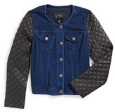 Thumbnail for your product : Jessica Simpson 'Charly' Knit Moto Jacket (Big Girls)