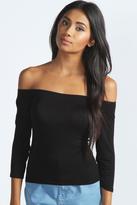 Thumbnail for your product : boohoo Sandy 3/4 Sleeve Off The Shoulder Top