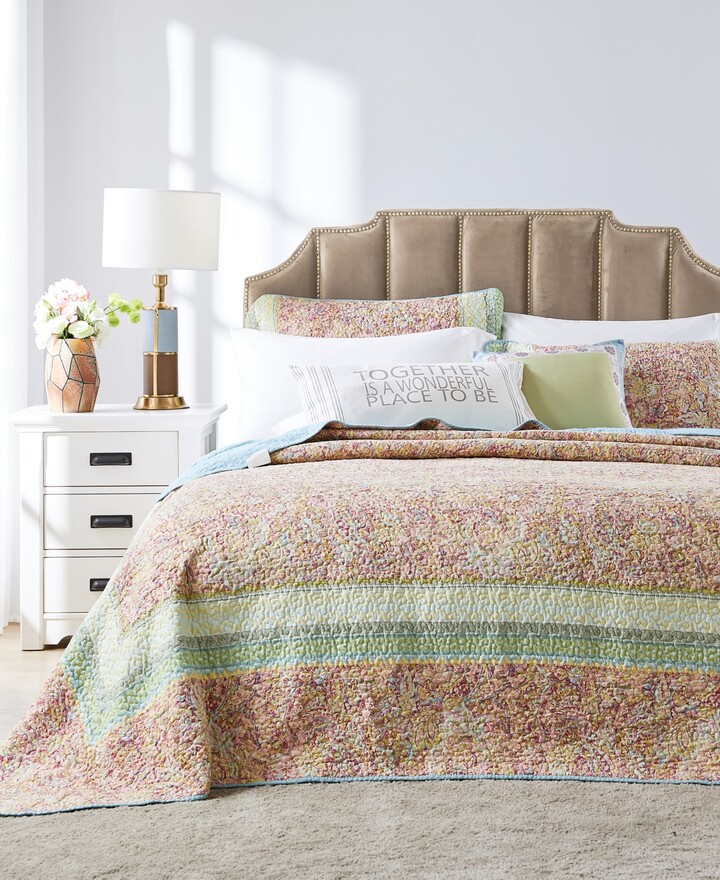 Greenland Home Fashions Palisades Cotton Polyester Modern 3 Piece Bedspread Set Queen