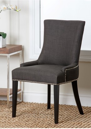 Grey Kandra Linen Nailhead Dining Chair