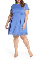 Thumbnail for your product : Vince Camuto Laser Cut Scuba Crepe Fit & Flare Dress