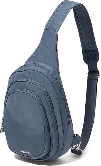Baggallini Securtex Anti-Theft Triple Zip Sling Handbags Mist Nylon/Polyester