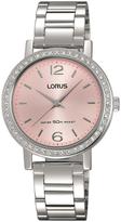 Thumbnail for your product : Lorus Pink Sunray Dial Stainless Steel Ladies Watch