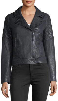 AG Jeans Larissa Lamb Leather Moto Jacket