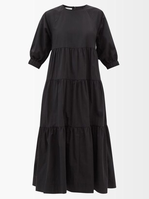 Co Tiered Cotton-blend Dress - Black