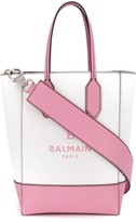 Thumbnail for your product : Balmain Logo Print Two-Tone Tote Bag