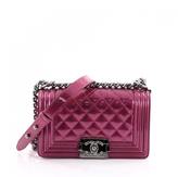 CHANEL Boy Flap Bag Quilted Patent Small