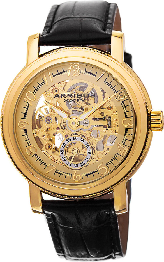 Akribos XXIV Men's Leather Watch