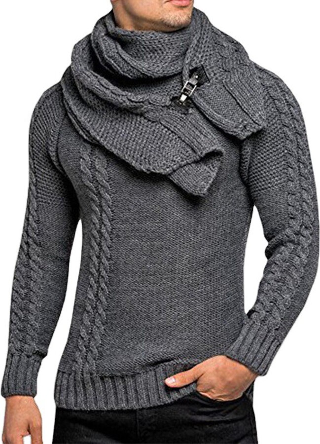 ORSOLA Men's Casual Pullover Sweater Knitted Wool Warm Sweater