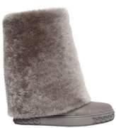 Casadei 80mm Shearling & Leather 