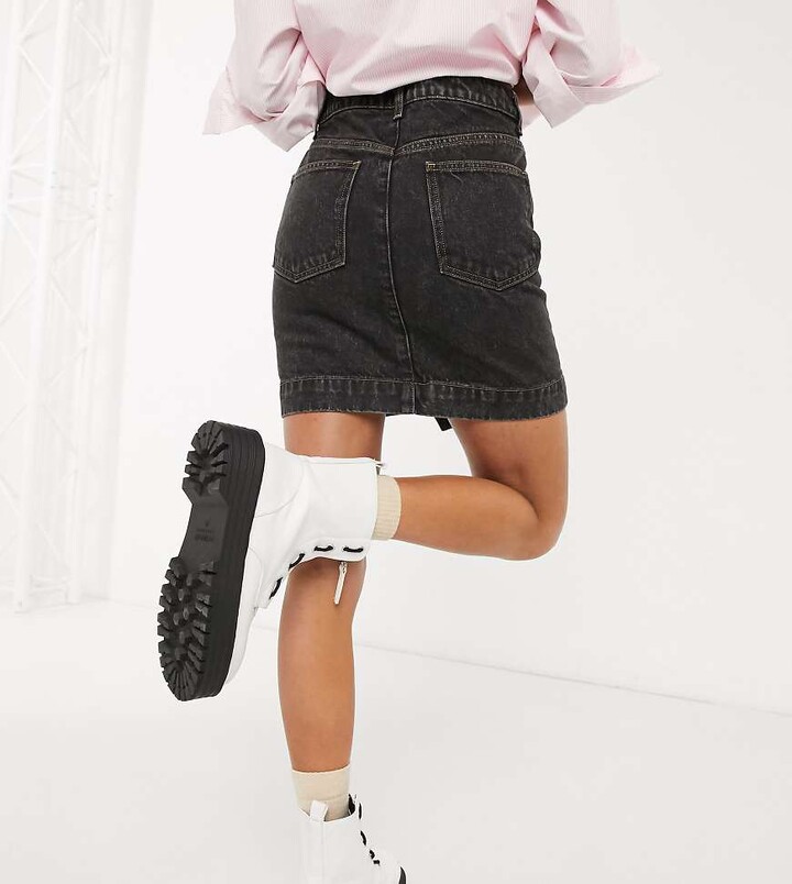 black denim skirt with rips