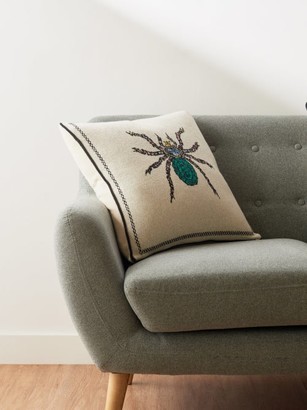 SAVED NY X Fee Greening Spider Cashmere Cushion - Ivory Multi